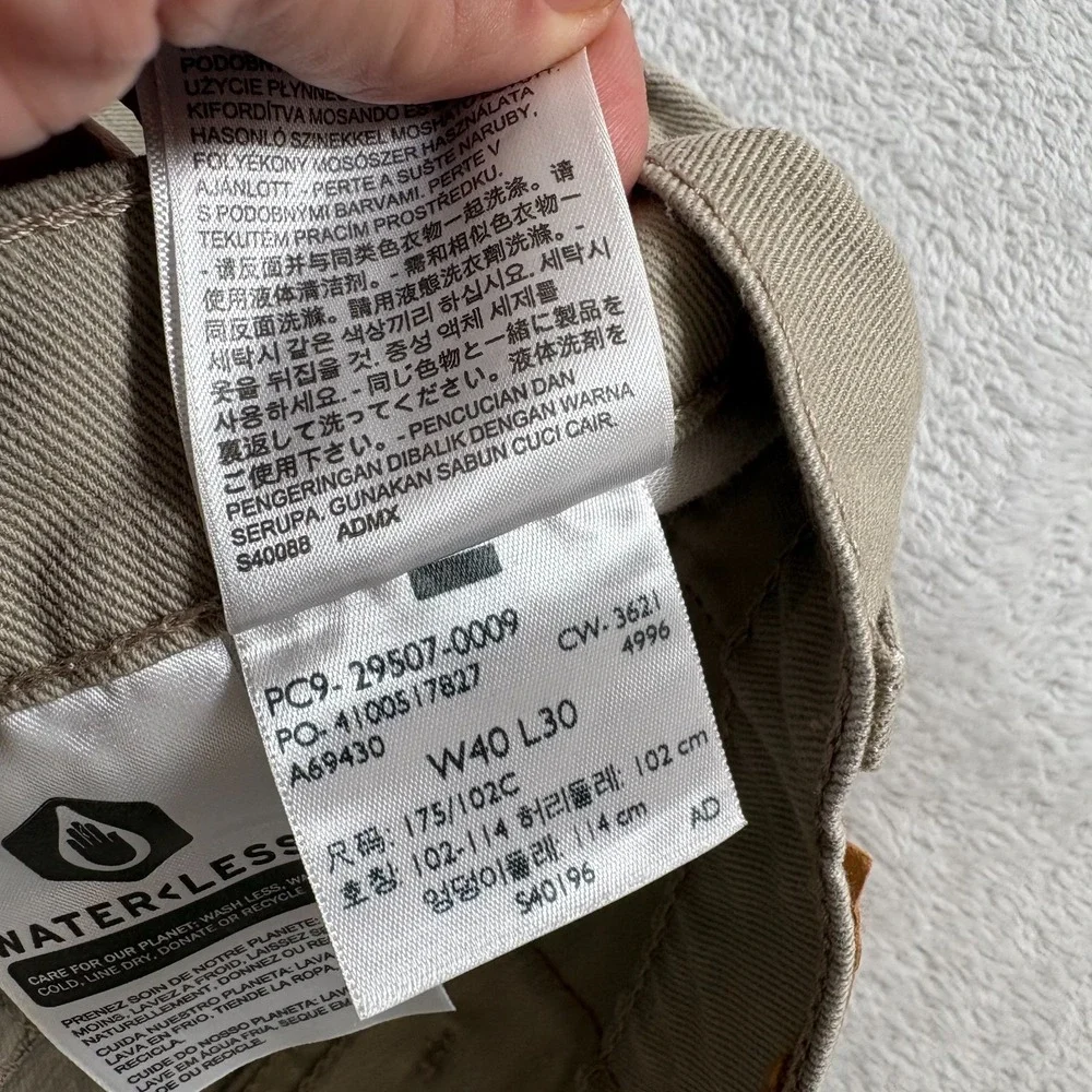 Levi's 502 Taper Fit Jeans Mens 40x30 Khaki Denim Cotton Stretch Everyday Wear‎